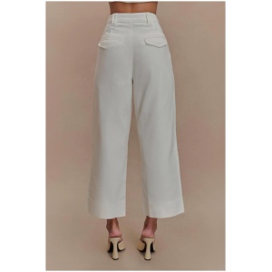 Kaitlyn Cropped Wide Leg Jeans - White