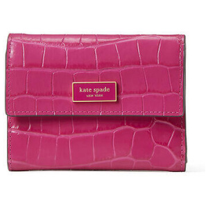 Katy Croc-Embossed Bifold Flap Wallet