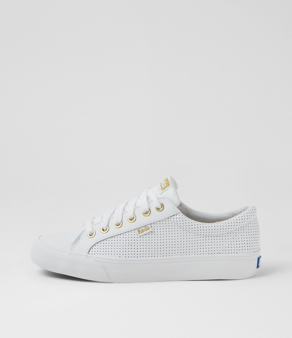 Keds Jumpkick Perf Ke White Leather White Sneakers Womens Shoes Casual Casual Sneakers