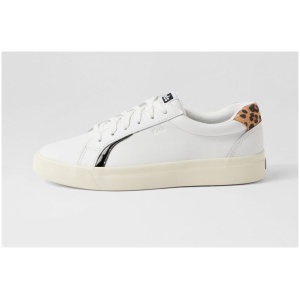 Keds Pursuit Ke White Leopard Leather White Leopard Sneakers Womens Shoes Casual Casual Sneakers