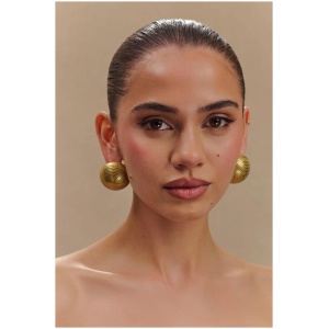 Kimberley Vintage Dome Earrings - Gold