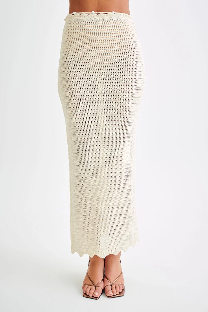 Kira Knit Maxi Skirt - Buttercream