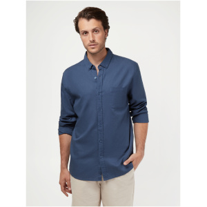 LS Brody Textured Shirt Washed Navy