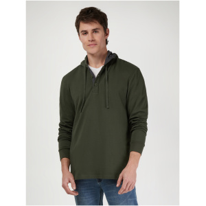 LS Mason Hooded Henley Top Ivy