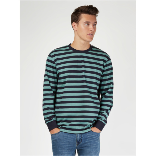 LS Wilton Stripe Crew Tee Sea Green Multi