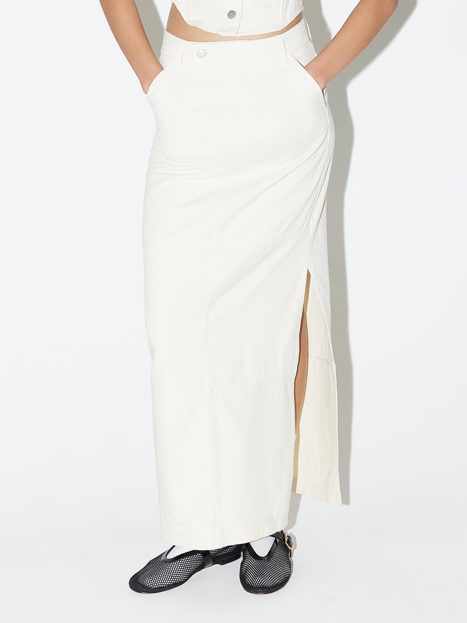 Lenny Maxi Skirt in Cream