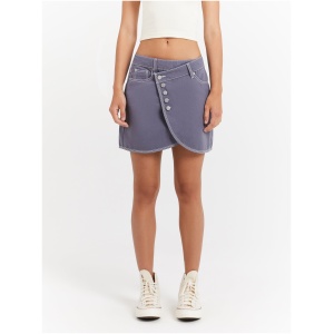 Lenny Wrap Mini Skirt in Ash