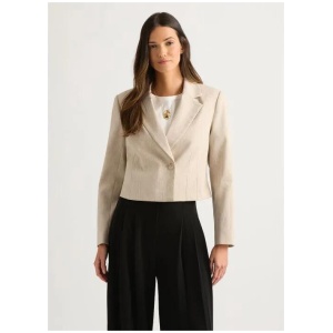 Liesel Cropped Linen Blend Jacket