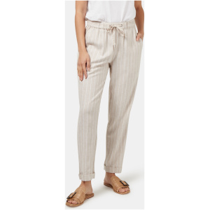 Linen Blend Pant Stone/White Stripe