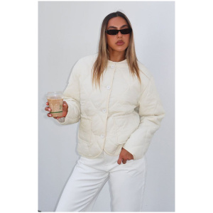 Lost At Night Quilted Jacket Cream