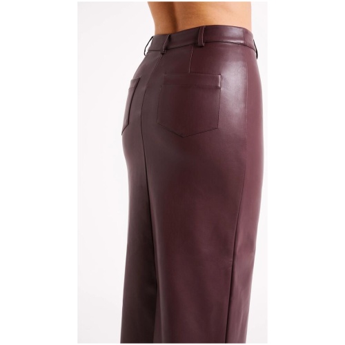 Lottie Faux Leather Maxi Skirt - Plum