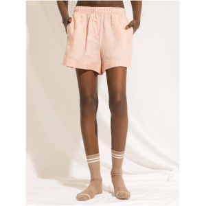 Lounge Linen Shorts in Guava Pink