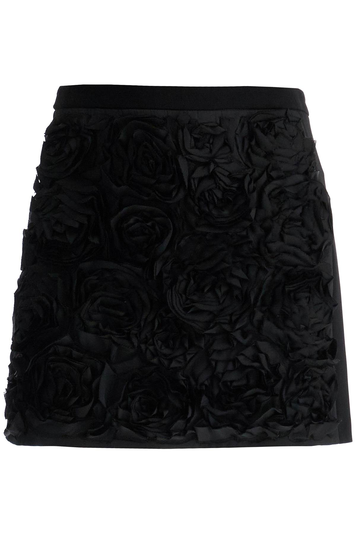 MAX MARA STUDIO mini skirt with three-dimensional rose details '