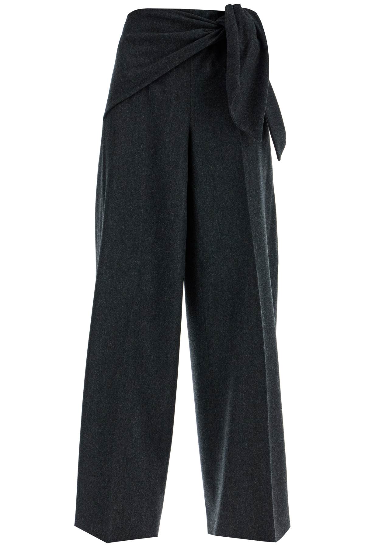 MAX MARA stretch wool pants with bow detail