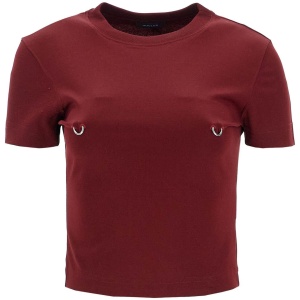 MUGLER cropped t-shirt with piercing