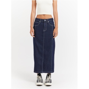 Maeve Midi Skirt in Raw Indigo