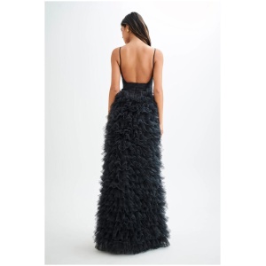 Magnolia Tiered Ruffle Maxi Dress - Black