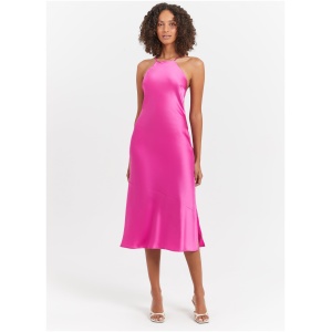 Makala Tie Back Midi Dress in Hibiscus