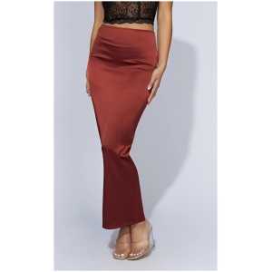 Mariah Maxi Satin Skirt - Cherry Chocolate