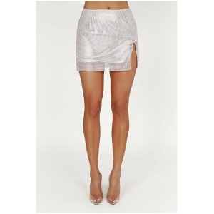 Marlena Glomesh Mini Skirt - Silver