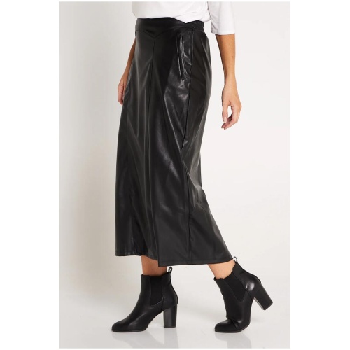 Marlene Vegan Leather Skirt - Black - 10