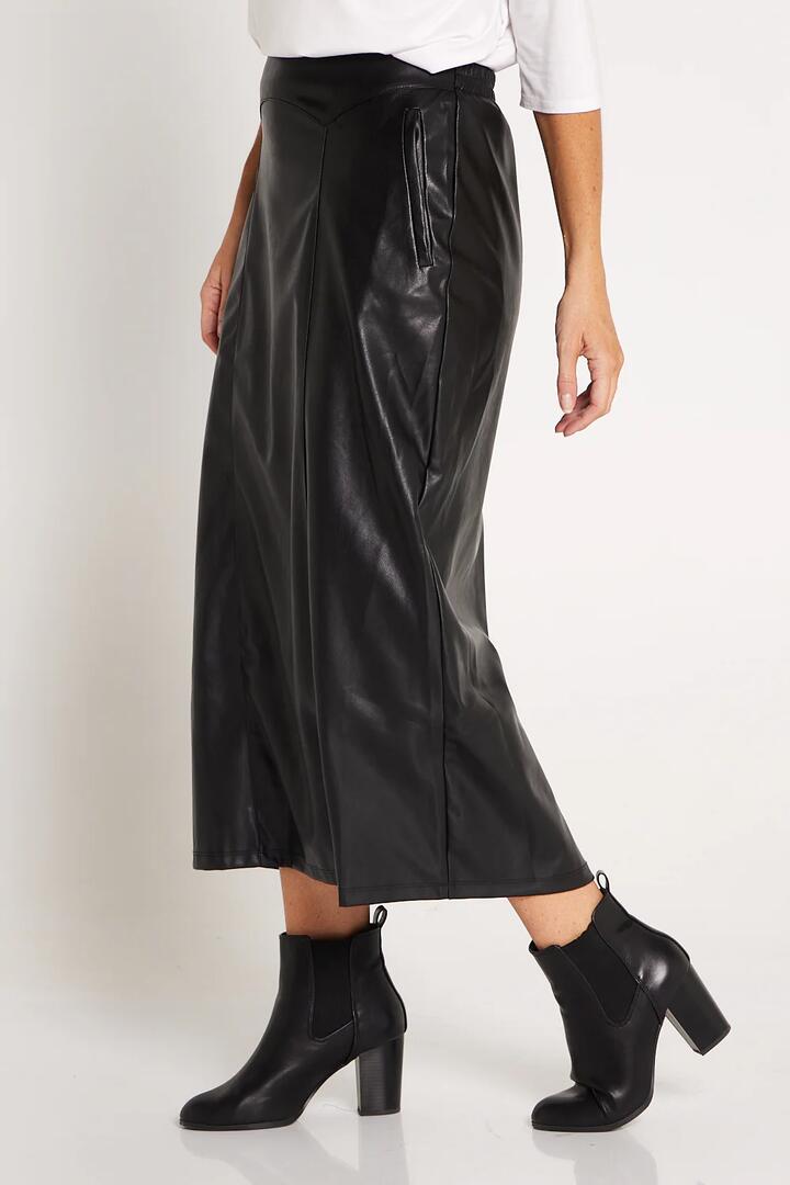 Marlene Vegan Leather Skirt - Black - 10