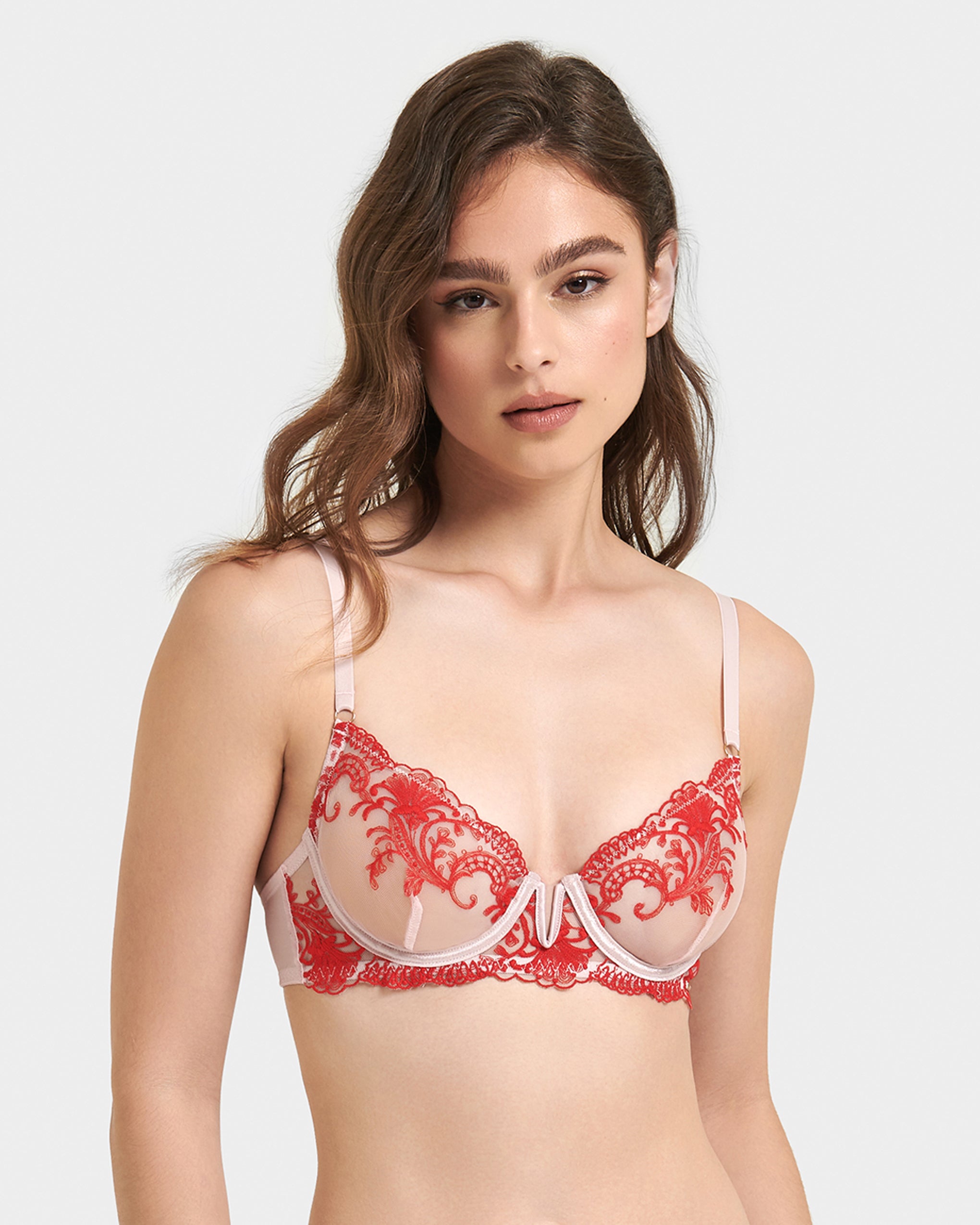 Marseille Bra Red/Pale PInk - Red / 8A