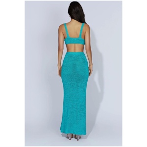 Mary Knit Maxi Skirt - Aquamarine