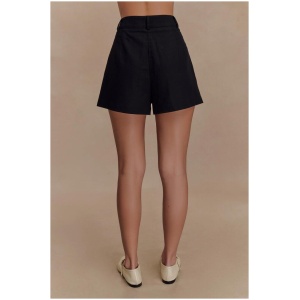 Massima Linen Shorts - Black