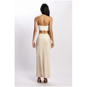 Missy Maxi Satin Skirt - Champagne