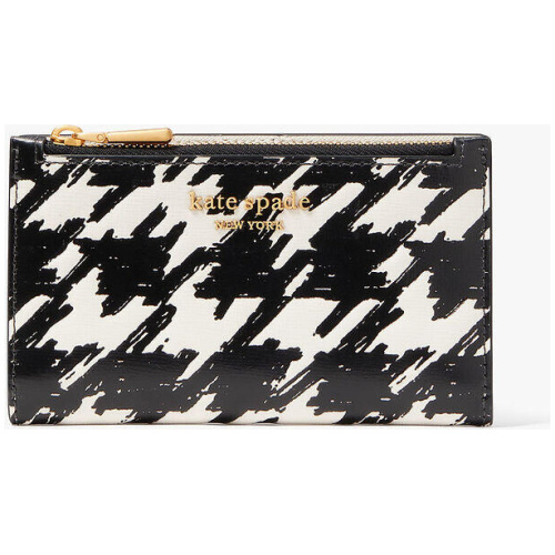 Morgan Painterly Houndstooth Small Slim Bifold Wallet