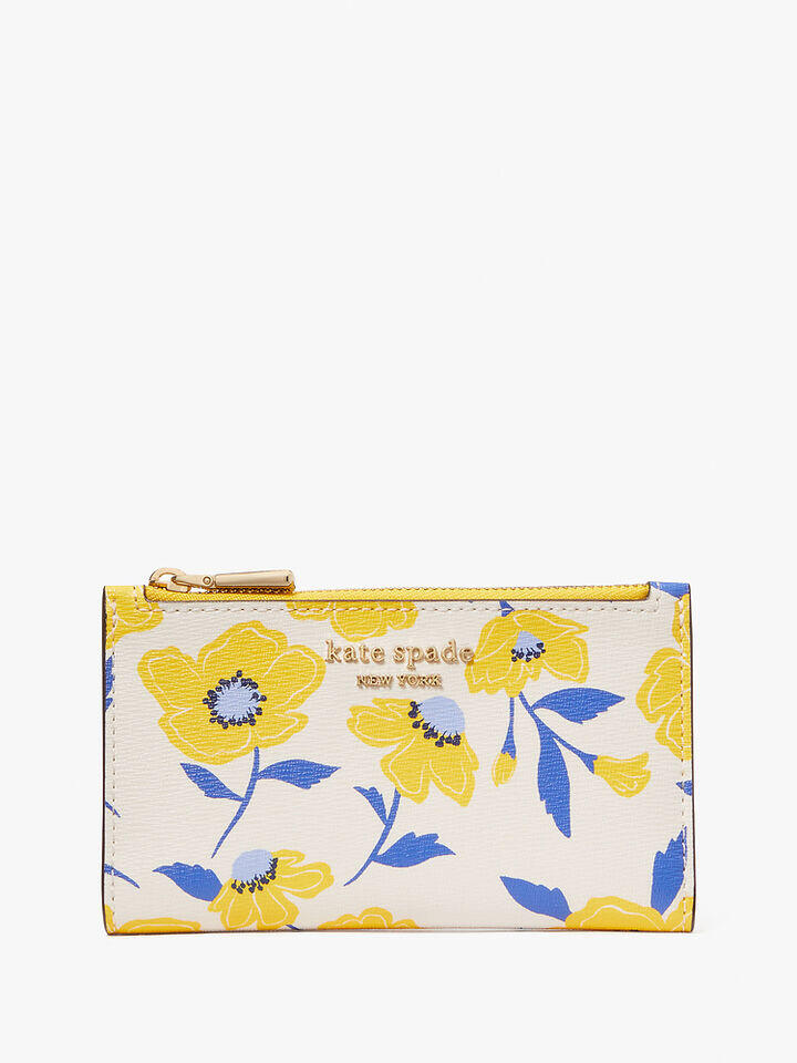 Morgan Sunshine Floral Printed PVC Small Slim Bifold Wallet