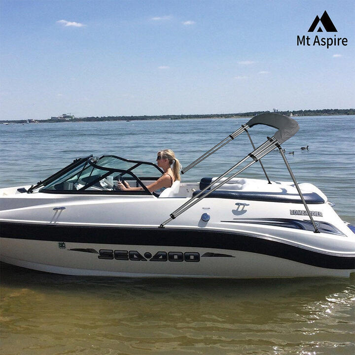 Mt Aspire 4 Bow 1.7m-1.9m Grey Boat Bimini Top Canopy Aluminium Cover | Buy Online With Afterpay & Zip