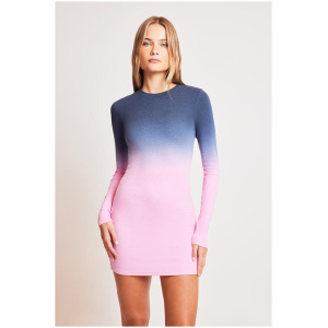 Muma World MW x SR Gradient Ribbed Long Sleeve Mini Dress Navy/Pink