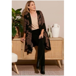 Nadine Chiffon Jacket - Black/Cocoa Print - 10