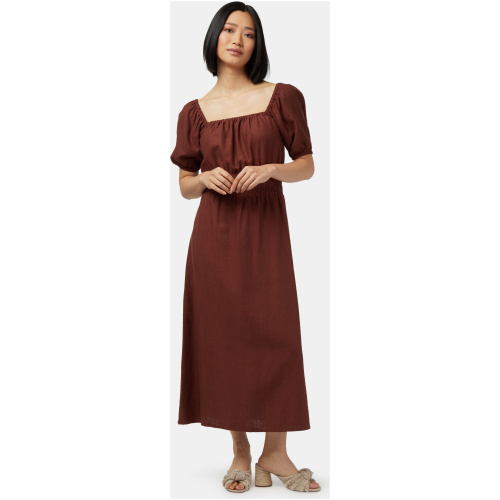 Natalia Shirred Waist Dress Chestnut