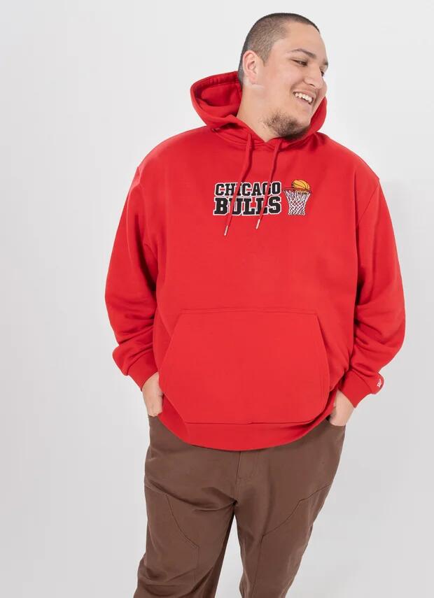 New Era Nba Chicago Bulls Net Oversize Fit Hoodie Big & Tall in Red