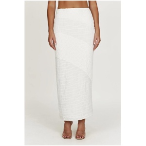 Nyah Textured Midi Skirt - White