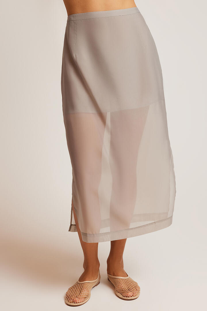 Ode Clarke Organza Skirt Khaki