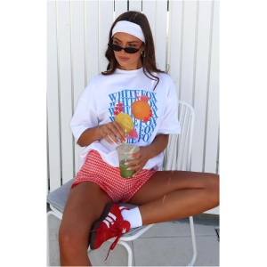 Oh So Sweet Oversized Tee White/Blue