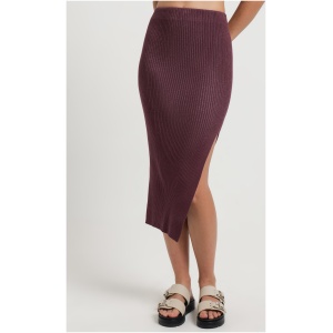 Olivia Knit Midi Skirt in Wine