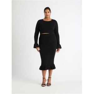 Olivia Knit Skirt Black SHEIKE