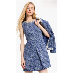 Pearl Collar Tweed Dress