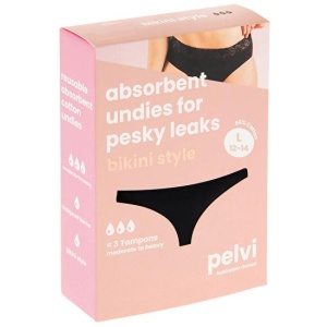 Pelvi Leakproof Underwear Bikini Black L