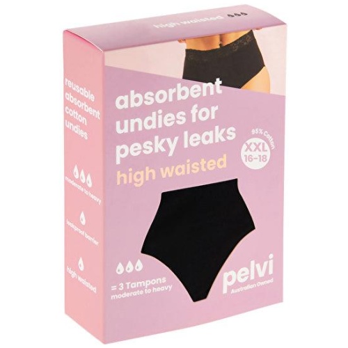 Pelvi Leakproof Underwear Full Brief Black XXL