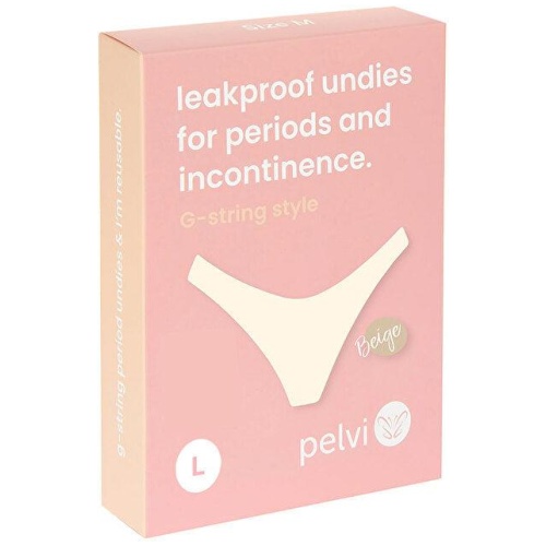 Pelvi Leakproof Underwear G-String Beige L