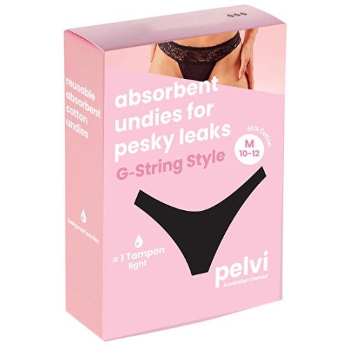 Pelvi Leakproof Underwear G-String Black M