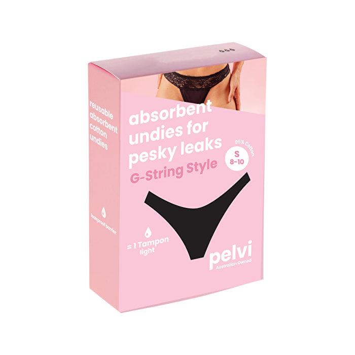 Pelvi Leakproof Underwear G-String Black S