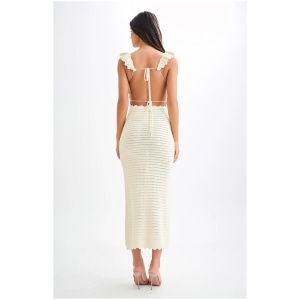 Perpetua Knit Contrast Maxi Dress - Cream