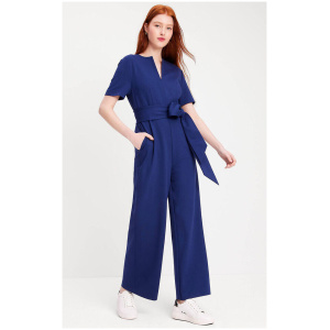 Ponte Split-neck Jumpsuit